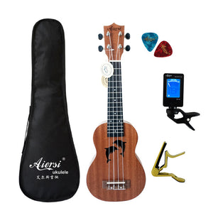 Aiersi brand 21 inch mahogany Soprano ukulele Hawaiian guitar ukelele